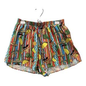 Boa USA Stretch 2" Elite Taco Cactus Lined Running Shorts Womens Large